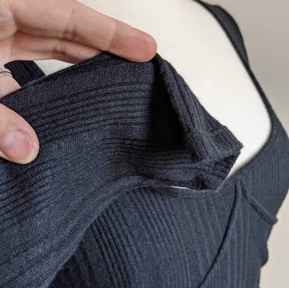 BAR III Sweater Knit Black Bodysuit - Picture 11 of 13